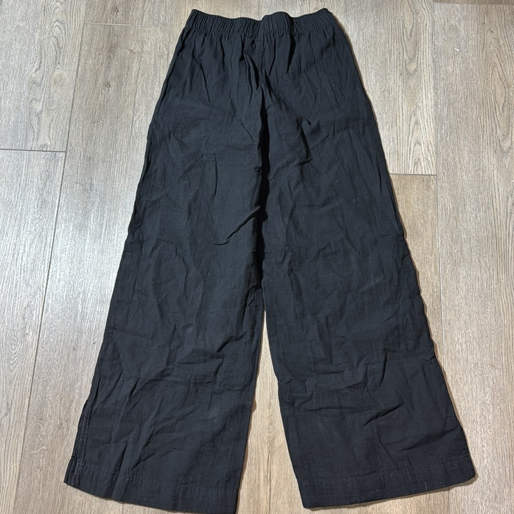 NWT! Old Navy Black High-Waisted Crinkle Gauze Super Wide-Leg Pants - Multiple - Picture 8 of 9